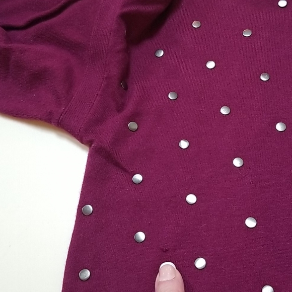Caslon burgundy rivet cashmere sweater! Sz… - Picture 9 of 11